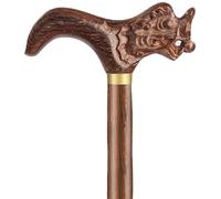 bastone da passeggio, Bastone da passeggio antico a forma di testa drago for uomo, in legno wengé intagliato a mano, con poggiapiedi antiscivolo(85Cm(Use Height 160 165Cm))