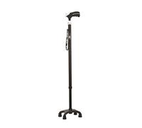 bastone da passeggio, Bastone da passeggio durevole for anziani con manico ad arco in lega di alluminio for quattro piedini angolari, bastone telescopico(Black)
