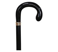 Bastone da passeggio, bastone di faggio nero, con anello