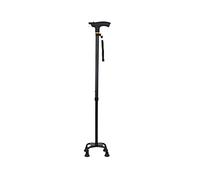 bastone da passeggio, Bastone dritto a quattro zampe for anziani con manico curvo illuminato quadrangolare retrattile a luce