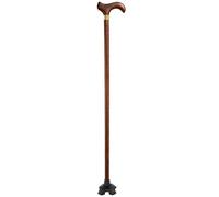 Bastone da passeggio classico piatto/curvo for anziani, bastone for mobilità antiscivolo Omic con cuscinetti for i piedi sui quattro angoli(B,87Cm(Use Height 165 170Cm))
