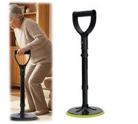Bastone da passeggio con base antiscivolo, altezza regolabile 44-54 cm, acciaio inox e lega di alluminio, supporto per anziani (giallo)