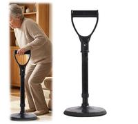 Bastone da passeggio con base antiscivolo, altezza regolabile 44-54 cm, acciaio inox e lega di alluminio, supporto per anziani (nero)