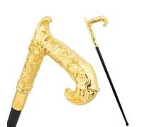 Bastone da Passeggio con Gancio a Forma di Fiore, Bastone da Passeggio di Lusso per Uomo e Donna, Scettro Antiscivolo Rimovibile per Cosplay Feste Vintage 92 Cm(Gold)
