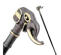 Bastone da Passeggio con Impugnatura a Forma di Elefante, Bastone da Passeggio di Lusso per Uomo e Donna, Scettro Antiscivolo Rimovibile, Cospaly Vintage Party 90 Cm(Black Gold)