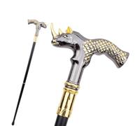 Bastone da Passeggio con Impugnatura a Forma di Testa di Toro in Oro Nero, Lussuoso Bastone per Uomo e Donna, Robusto Capacità di Carico Fino a 227 Kg Impugnatura Ergonomica Lunghezza 91 Cm