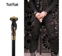 Bastone da passeggio con mani e fiori neri dorati Collezioni di gentiluomini Bastone da passeggio elegante alla moda Puntelli per film cosplay Canna da festa