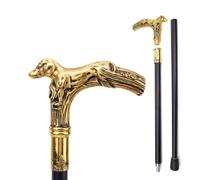 Bastone da Passeggio con Manico a Testa di Cane Dorato, Decorativo Vintage per Gentiluomini e Collezionisti, Elegante per Cosplay, Festa in Costume Uso Quotidiano(Double section)