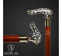 Bastone da passeggio con manico in ottone antico stile vintage vittoriano...