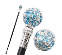 Bastone da Passeggio con Pomello a Forma di Fiore Blu, Elegante Bastone Decorativo per Gentiluomini Ideale per Cosplay 92 Cm