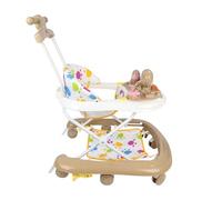 Bastone da passeggio con scatola musicale e luce sedile lavabile, per 6-18 mesi, 62 x 68 x 36-81 cm, cachi