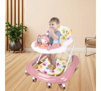 Bastone da passeggio con scatola musicale e luce sedile lavabile, per 6-18 mesi, 62 x 68 x 36-81 cm, rosa