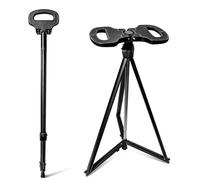 Bastone da passeggio con sedile, bastone da passeggio pieghevole per tutti i terreni, per donne e uomini, supporto per la mobilità regolabile, 2 in 1, portatile, leggero, per adulti, anziani, viaggi