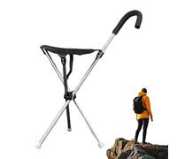 Bastone da Passeggio con Sedile Bastone Ergonomico Regolabile Leggero | Sedile Portatile Per Bastone Per Viaggio Escursionismo Seduta Urbano Sentiero Avventure All'Aperto