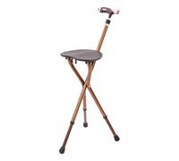 Bastone da passeggio con sedile e luce LED, altezza regolabile 46-55 cm, resistente fino a 150 kg, bastone pieghevole per uomini e donne