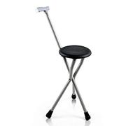 Bastone da passeggio con sedile Stampella in lega di alluminio Sedia treppiede Bastone da passeggio Sgabello Anziani Walker Cestino Bastone da passeggio leggero pieghevole antiscivolo