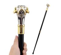 Bastone da Passeggio da Uomo in Metallo con Manico Dritto e Testa di Cane in Oro Bianco, Accessorio per L'uso Quotidiano Cosplay Teatrale 92 Cm