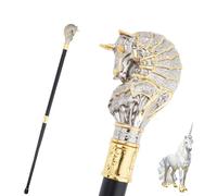 Bastone da Passeggio Elegante Con Manico in Unicorno Dorato e Argento, per Giochi di Ruolo da Festa per Adulti e Bambini 37,2 Pollici