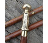 Bastone da passeggio fatto a mano Queen Victoria in ottone vintage marrone albero in legno regalo