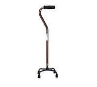 Bastone da passeggio for anziani a quattro zampe for con manico ad arco in argento a una gamba a punte(Brown)