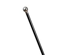 BASTONE DA PASSEGGIO Golf Ball con asta in legno nero con manico in plastica cromata