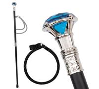 Bastone da Passeggio in Argento Tipo Diamante Blu, Elegante e Decorativo | Elegante design argento e cristallo, Dettagli color argento, Pieghevole in tre sezioni