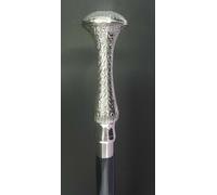 Bastone da passeggio in legno antico manico testa pomello lungo ottone...