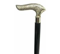 Bastone da passeggio in legno con manico derby in ottone stile reale asta...