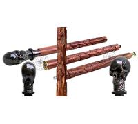 Bastone da passeggio in legno con testa di teschio antico, regalo vintage per uomini e donne, bastone da passeggio con manico in legno massiccio, manico in ottone massiccio, manico in ottone