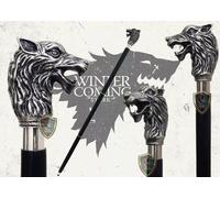 Bastone da passeggio in legno di design vintage Game of Thrones canna testa...