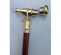 Bastone Da Passeggio In Legno E Ottone Con Manico Telescopico Stile Nautico