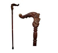 Bastone da Passeggio In Legno Intagliato A Mano con Manico Ergonomico e Estremità In Gomma per Uomini & Donne - Unico di Moda per Anziani(Santa Claus style)