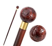 Bastone da Passeggio in Legno Intagliato a Tema Calcio per Uomo e Donna | Struttura liscia ed equilibrata, Impugnatura confortevole, Camminata stabile, Uso interno ed esterno
