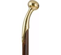 Bastone da passeggio in legno manico lungo ottone massiccio vintage stile canna