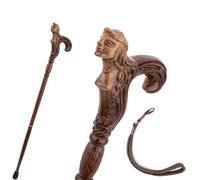 Bastone da Passeggio in Legno Stile Principe, Bastone da Gentiluomo 37 Pollici, Manico Ergonomico e Punta in Gomma Antiscivolo Rimovibile, Unisex