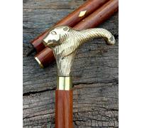 Bastone da passeggio in legno stile vintage manico testa di leone design...