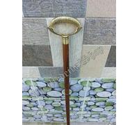 Bastone da passeggio in legno stile vintage ottone design vittoriano manico...