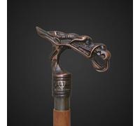Bastone da passeggio in legno vintage, design, testa di drago, manico...