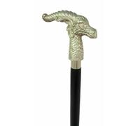 Bastone da passeggio in legno vintage, design, testa di drago, manico...