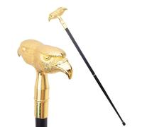 Bastone da Passeggio in Oro Antico, Bastone da Passeggio Deluxe Double Festival Twin Eagles, Splendida Stampella per Riabilitazione Alpinistica in Lega di Alluminio