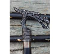 Bastone da passeggio in ottone antico con manico a forma di drago Bastone...