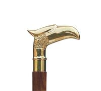Bastone da passeggio in ottone con manico a testa di aquila dorata, il miglior regalo per i genitori per anniversario, compleanno o Natale o da utilizzare con costume di Halloween