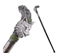 Bastone da Passeggio in Resina con Testa di Lupo, Bastone da Passeggio di Lusso per Uomo e Donna Rimovibile Antiscivolo, Stile Vintage per Feste 93 Cm