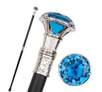 Bastone da Passeggio in Stile Vittoriano con Diamanti Taglio Blu Cobalto | Elegante design argento e cristallo, Dettagli color argento, Pieghevole in tre sezioni