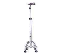 Bastone da passeggio Lega di alluminio Quattro piedi Stampella antiscivolo Vecchio Telescane Altezza regolabile Anziani Walker Cestino/Argento/Comune