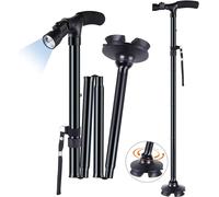 Bastone da passeggio Magic Cane pieghevole luce LED base basculante antiscivolo