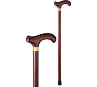 Bastone da Passeggio per Anziani, Antiscivolo, Unisex, in Legno di Faggio, Leggero, dalla semplicità Classica con Impugnatura Ergonomica., Dark Brown, 95cm