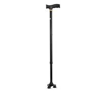 Bastone da passeggio per anziani, treppiede antiscivolo, altezza regolabile, canna ultraleggera, stampella in lega di alluminio, cestino per anziani/marrone