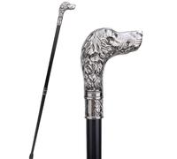 Bastone da Passeggio per Cani Argentato, Bastoni da Passeggio Decorativi di Lusso per Uomo e Donna, Antiscivolo Rimovibile per Cosplay Feste Vintage 93 Cm
