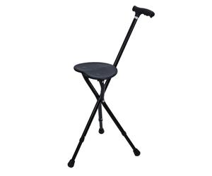 Bastone da passeggio pieghevole con luce e seduta, altezza regolabile per anziani, sedia con stampella in lega con pietra per terapia magnetica, resistente bastone da passeggio con sedile pieghevole